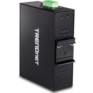 TRENDnet TI-PG102 10-Port Ethernet Switch, 8 Gigabit PoE+ ports, 2 shared Gigabit SFP slots, 20 Gbps switching capacity, DIN-rail/wall mount
